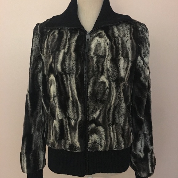 Via Spiga Marble Faux Fur Isabetta  Bomber Jacket - Picture 8 of 11